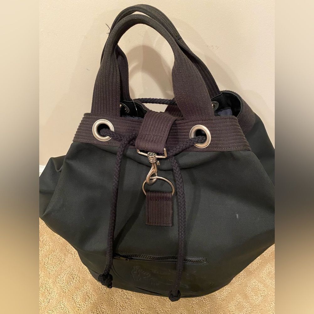 Extra Large Vintage 1990s Lacoste Travel Weekender Luggage Backpack- Black - Picture 3 of 13